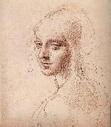 LEONARDO da Vinci Study fur the head of a Madchens Sweden oil painting artist